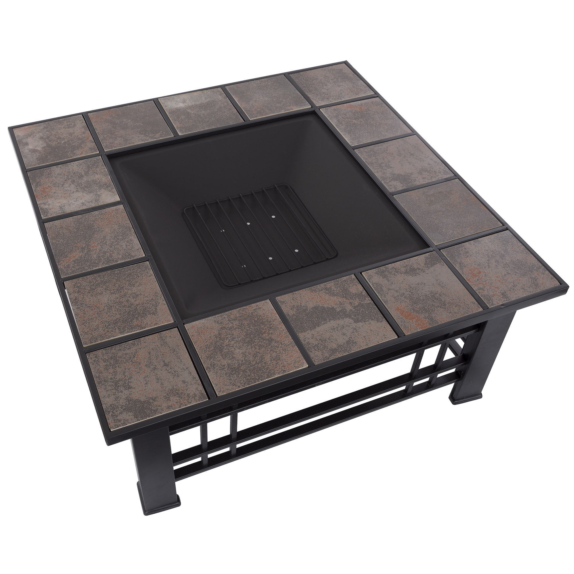 Pure Garden Square Tile Steel Wood Burning Fire Pit Table & Reviews Wayfair.ca